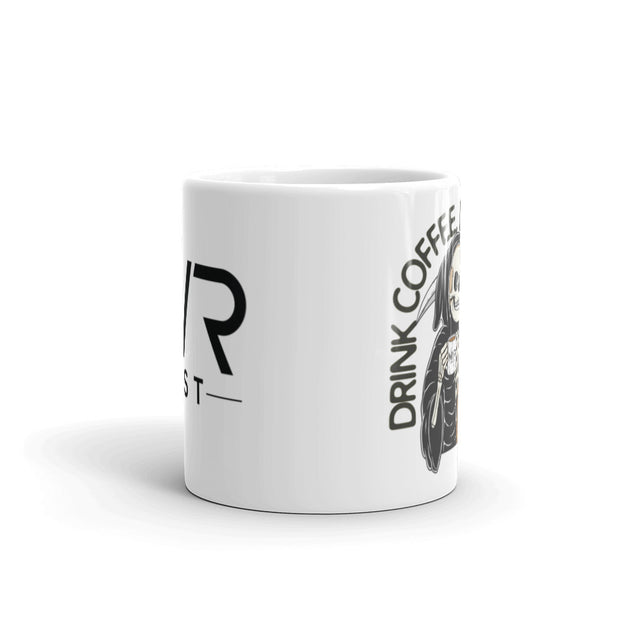 Drink Coffee Lift Heavy Reaper Mug (White)